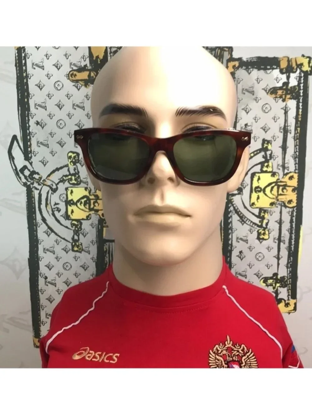 New Authentic Gucci  GG0671s 002 Tortoiseshell Sunglasses with Green Lenses